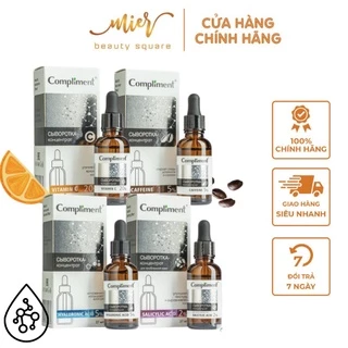 Serum Compliment 2% BHA Salicylic Acid Hyaluronic Acid B5 5% Vitamin C 20% Làm Sạch Da, Giảm Mụn Trắng Da Căng Bóng 27ml