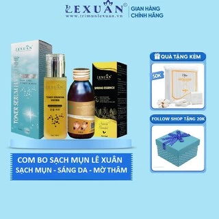 Combo Tinh Chất Sạch Mụn Lê Xuân Cosmetic - 1 Mụn 1 Toner HA - Tri Mụn Lê Xuân Chính Hãng - Sạch mụn sáng da mờ thâm nám