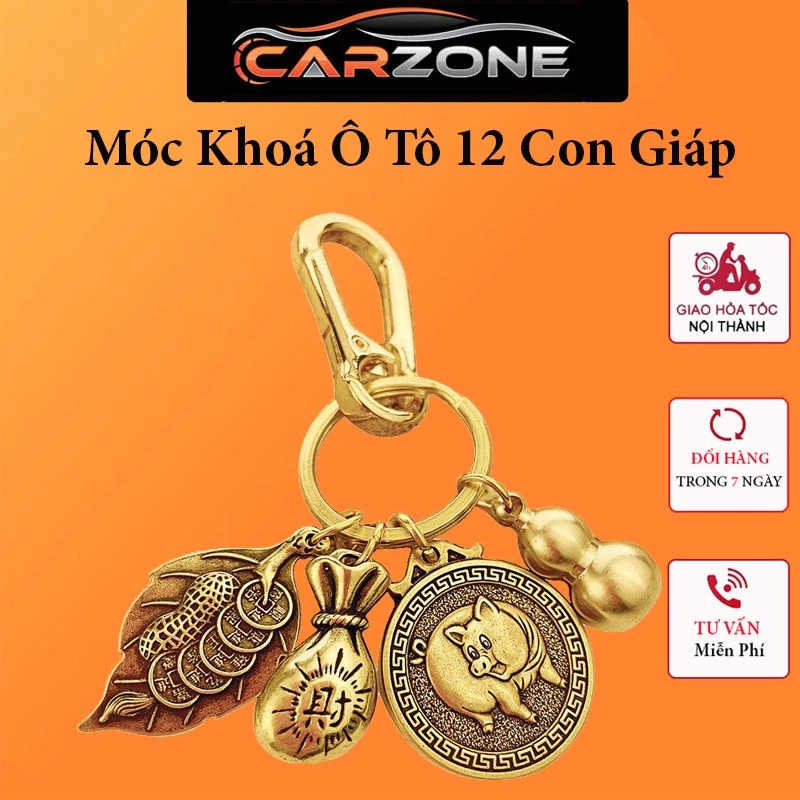 Móc Khóa 12 Con Giáp Phong Thủy Bằng Đồng Thau, Xua Đuổi Tà Khí, Thu Hút Tài Lộc May Mắn