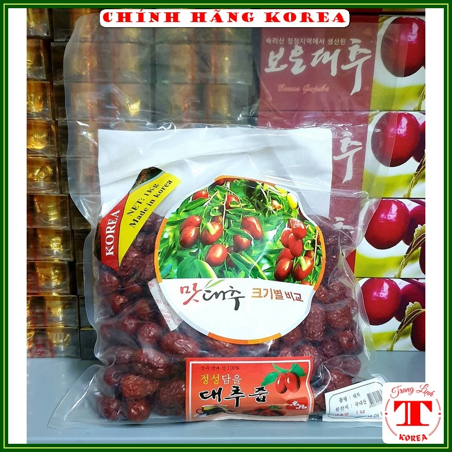 Táo đỏ hàn quốc sấy khô, túi 1kg - Táo đỏ sấy khô chính hãng Korea, tranglinh