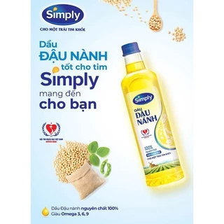 Dầu Ăn Đậu Nành Simply/Neptune  1lít , sản phẩm tốt cho tim mạch