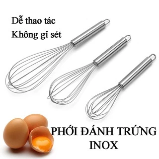 Dụng cụ đánh trứng cầm tay, Cây phới lồng tròn đánh trứng, khuấy trộn bột, đánh bông kem bơ bằng thép không gỉ inox