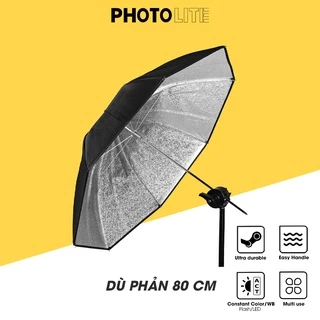 Umbrella ô tản sáng bạc 80 cm Photolite PA153 làm mềm ánh sáng chụp ảnh đèn Flash/Led