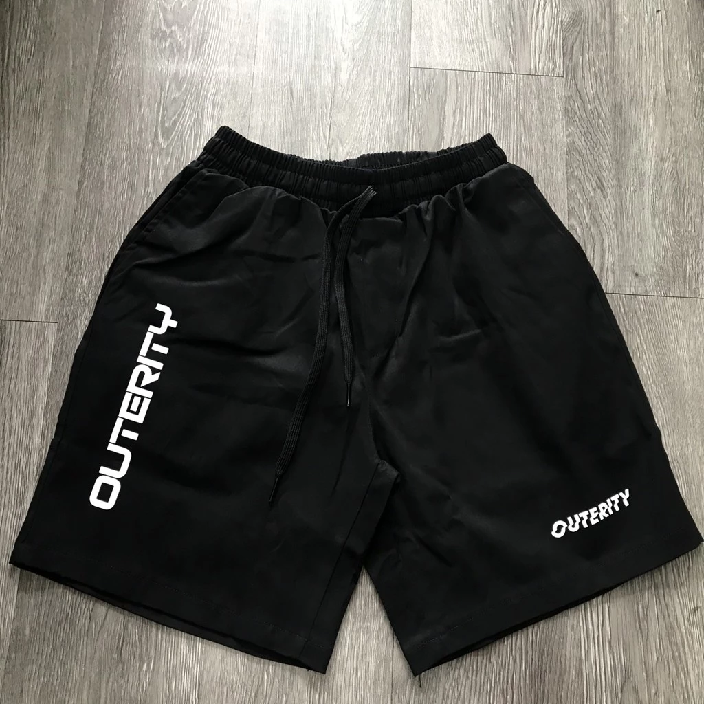 Quần Short Nam kaki In Chữ OUTERITY - vải kaki phong cách unisex streetwear