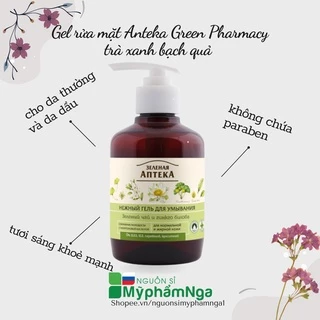 Gel rửa mặt Anteka Green Pharmacy trà xanh bạch quả cho da thường, da dầu nhờn 270ml