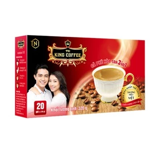 Cà Phê Hòa Tan 3IN1 TNI KING COFFEE - Hộp 20 gói x 16g - Từ hạt café Arabica và Robust