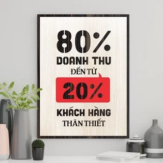 Tranh gỗ decor truyền cảm hứng "80% doanh thu đến từ 20% khách hàng thân thiết"