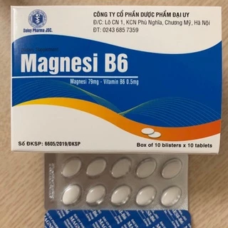 Bổ sung magie và vitamin B6 cho cơ thể Magnesi B6  [Hộp 100 viên Đại Uy] - CHIKA