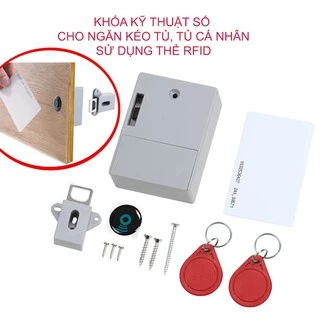 Khóa ngăn kéo bàn, tủ cá nhân sử dụng thẻ từ ID RFID YXS1 (1 khóa, 1 thẻ chính và 2 thẻ phụ nhỏ)