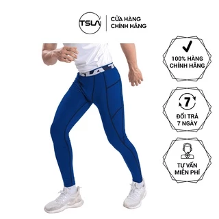 Quần legging thể thao combat bó cơ nam TSLA ôm body co giãn tập gym chạy bơi lội boxing TSL2016