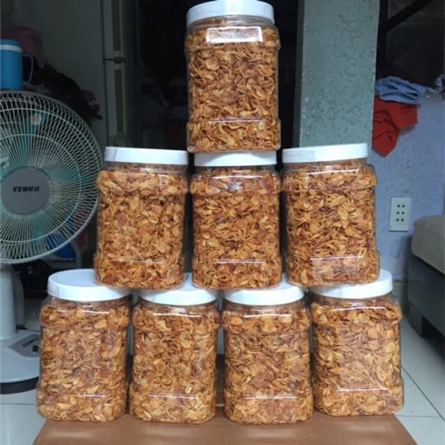 Hành phi khô hũ 300g, không pha bột loại 1, hành phi nhà làm