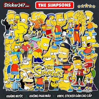 Sticker Simpson 🌈𝑭𝒓𝒆𝒆𝒔𝒉𝒊𝒑 chống nước sticker dán laptop, điện thoại, guitar, mũ bảo hiểm, vali, ván trượt - CHA08