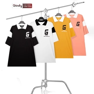 Áo polo nam nữ unisex form rộng GINDY tay lỡ cổ bẻ vải cotton thời trang Ulzzang Hàn Quốc A074