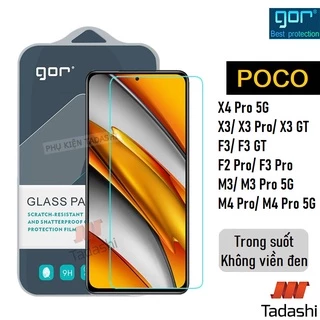 Kính Cường Lực GOR Cho Xiaomi Poco X4 Pro/X3/X3 Pro/X3 GT/ Poco M3/ M3 Pro5G/ M4 Pro/ Poco F3/ F2 Pro Trong Suốt 9H 2.5D