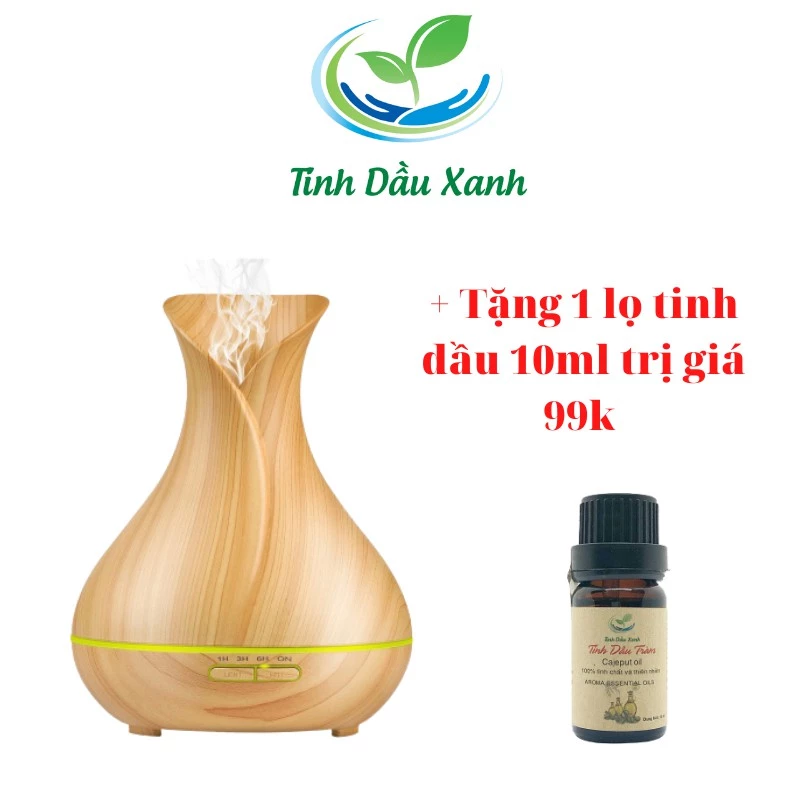 Combo máy khuếch tán tinh dầu Tinh Dầu Xanh Tulip tặng kèm tinh dầu 10ml ( được chọn mùi)