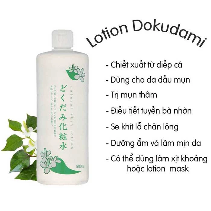 Nước Hoa Hồng Diếp Cá Dokudami Natural Skin Dành Cho Da Dầu Mụn Lỗ Chân Lông To 500ml - Nhật Bản