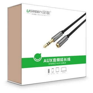 Dây Nối Dài Loa  1.5M UGREEN 10593 - Jack Audio 3.5mm Đầu Đực Sang 3.5mm Đầu Cái - Hàng Chính Hãng