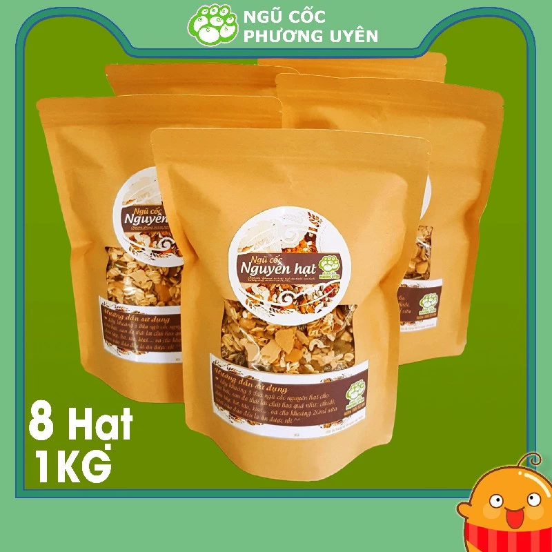 Ngũ cốc nguyên hạt ăn sáng Granola PHƯƠNG UYÊN mix từ 8 loại hạt dinh dưỡng tốt cho bà bầu