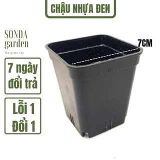 5 chậu nhựa đen cạnh 7.7cm SONDA Garden, siêu đẹp, lỗi 1 đổi 1