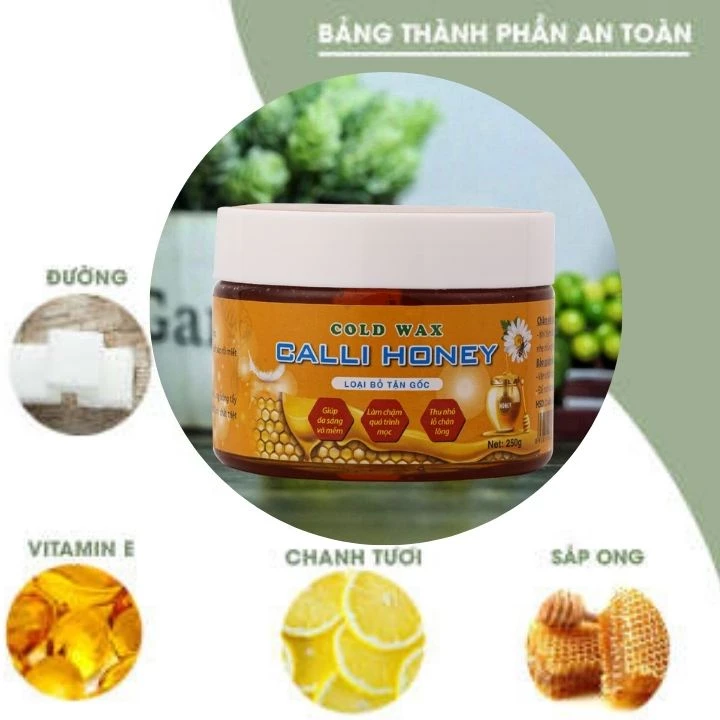 TẨY LÔNG TOÀN THÂN, triệt lông nách ria mép, chân, tay, vùng kín; Sáp wax Calli Honey 250g - WCH