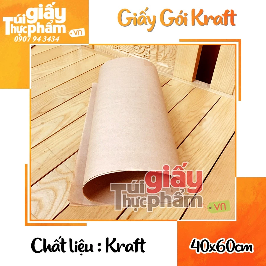 500 Giấy Gói Hàng Kraft 40x60cm - ĐL 50gsm (ko in)