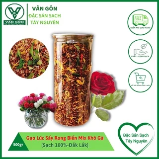 [FREESHIP] Gạo lứt sấy rong biển mix khô gà loại ngon-500gr-Đặc Sản Sạch Tây Nguyên-VÂN GÔN-ĐẮKLẮK-VG40