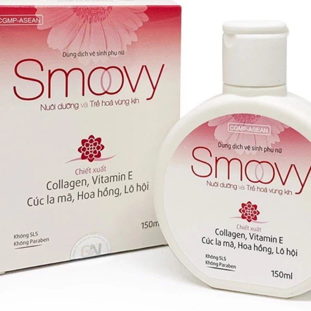 🎈Dung dịch vệ sinh phụ nữ Smoovy 150ml-Nuôi dưỡng và trẻ hoá da vùng kín