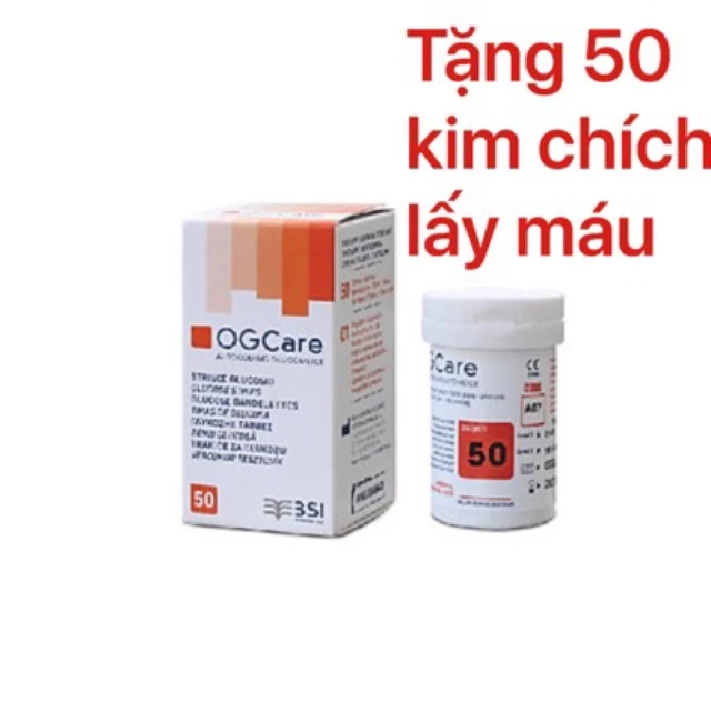 Que thử đường huyết OGCARE 50 que/ hộp