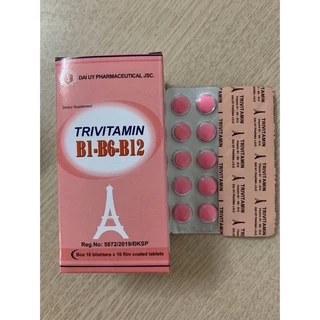 Trivitamin 3B hộp 100 viên nén - Bổ sung vitamin B1- B6 - B12 - Chika