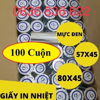 [ 100 cuộn ] Giấy in nhiệt K57 - K80 ( Thùng 100 cuộn ) tiết kiệm chi phí