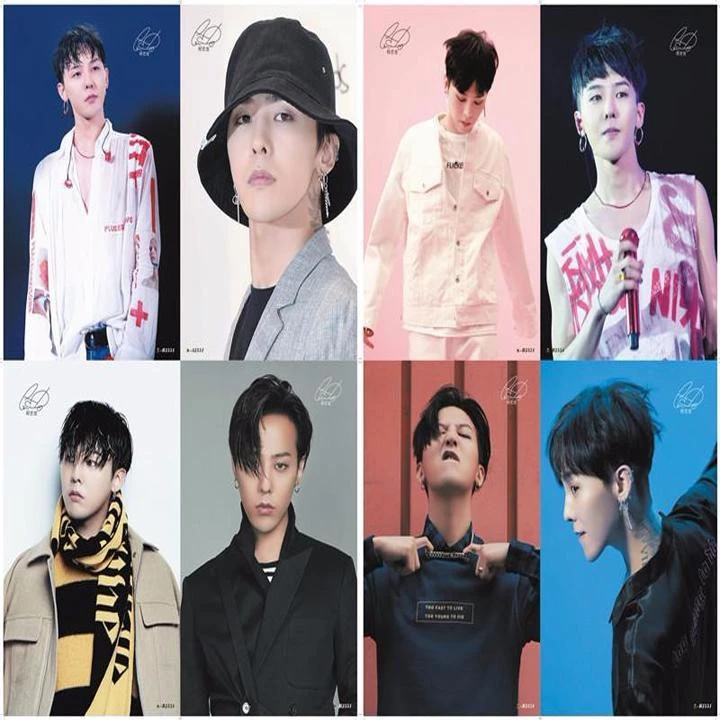 Poster G-Dragon Big Bang 8 tấm A4 ranh treo album ảnh in hình anime chibi đẹp