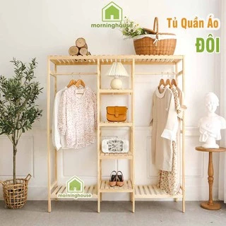 Kệ Treo Quần Áo Morning House- Tủ Treo Quần Áo 3 Khoang 135x150 cm.