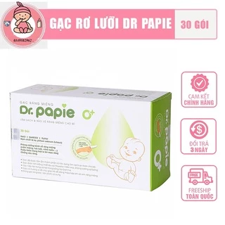 Gạc rơ lưỡi Dr Papie vệ sinh răng miệng cho bé hộp 30 gói