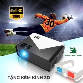Máy chiếu KHỦNG LONG XANH T1080 hỗ trợ hd+,kết nối không dây với latop,hdmi, vga, av, tivibox, điện thoại...