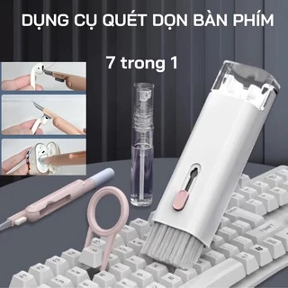 Bộ Dụng Cụ Vệ Sinh Bàn Phím Máy Tính Tai Nghe Đa Năng 7 Trong 1 Siêu Tiện Lợi Nhỏ Gọn Dễ Dàng Đem Theo