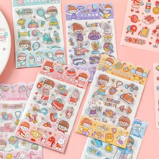 Set 4 Tấm Sticker Dán Trang Trí Họa Tiết Hoạt Hình Dễ Thương