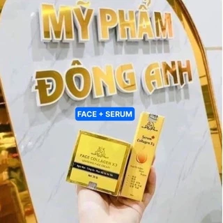 Combo Kem Face Collagen X3 + Serum Căng Bóng Colagen X3 chính hãng Mỹ Phẩm Đông Anh