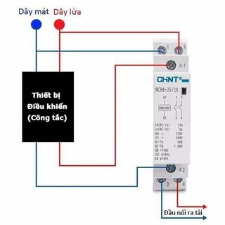 Khởi động từ dạng module mỏng 2P NCH8 20A 25A 40A 63A  tiếp điểm 2NO 2NC 1NO1NC điện áp cuộn dây 230/240VAC - Hãng CHINT