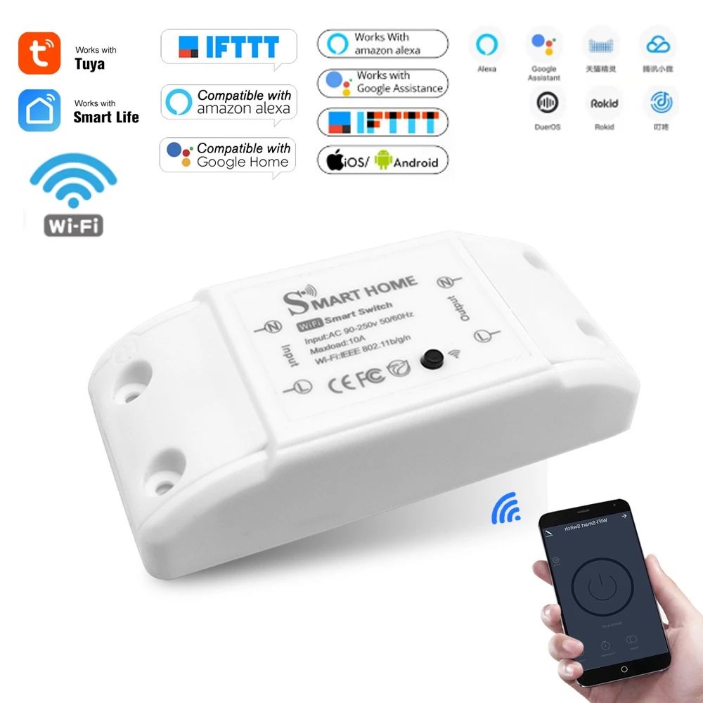 Công tắc điều khiển từ xa bằng wifi 3G , 4G app Smart life ,TUYA - 10/220VAC công tắc wifi công tắc hẹn giờ