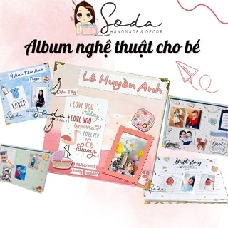 [In tên miễn phí] Album ảnh nghệ thuật cho bé, Album cho bé in sẵn trang trí 🍬🍼