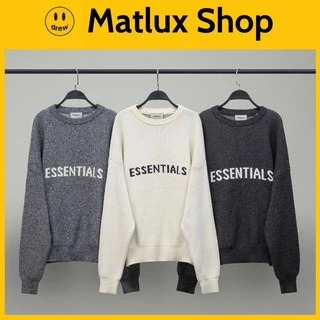 [BEST QUALITY] Áo sweater len Fear Of God Essentials Knit bản cao cấp chuẩn form âu, Áo len dệt kim Essentials in chữ