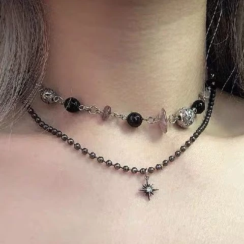 Vòng cổ Mặt Đá Phong Cách Hàn Quốc Cổ Điển Cho Nữ