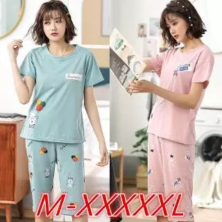 Bộ đồ ngủ kiểu mới dành cho nữ ngắn tay quần cắt xén homewear có thể mặc bộ đồ ngủ