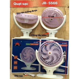 Quạt sạc pin để bàn có đèn 2 chế độ sáng cao cấp JR-5566 tốc độ mạnh siêu mát