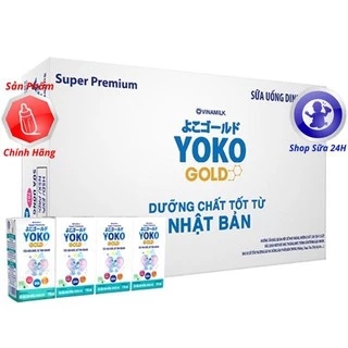 Thùng Sữa Bột Pha Sẵn Vinamilk Yoko, Optimum Gold, Grow Plus, Alpha IQ Gold 48 hộp x 110ml