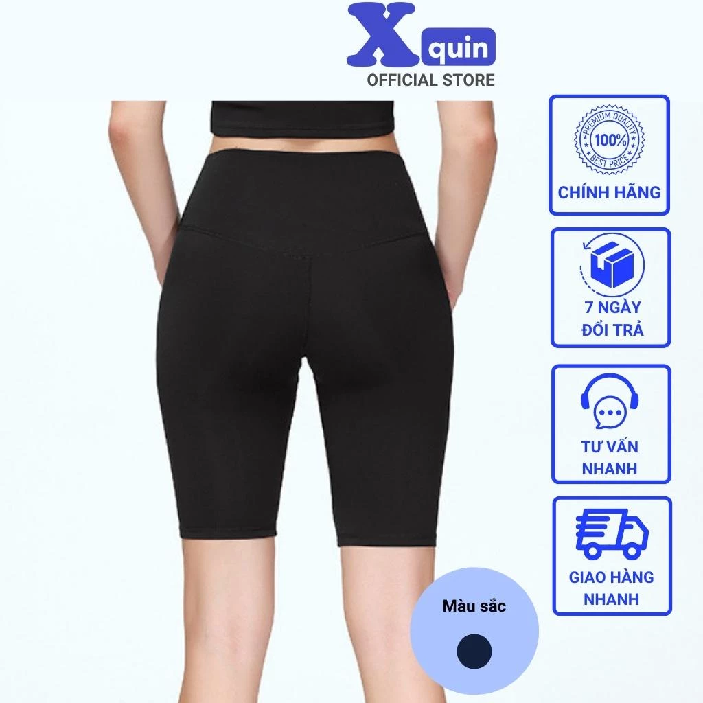 Quần legging lửng nâng mông cạp cao Xquin, Quần legging đùi chất vải cotton vitex loại 1 siêu co dãn