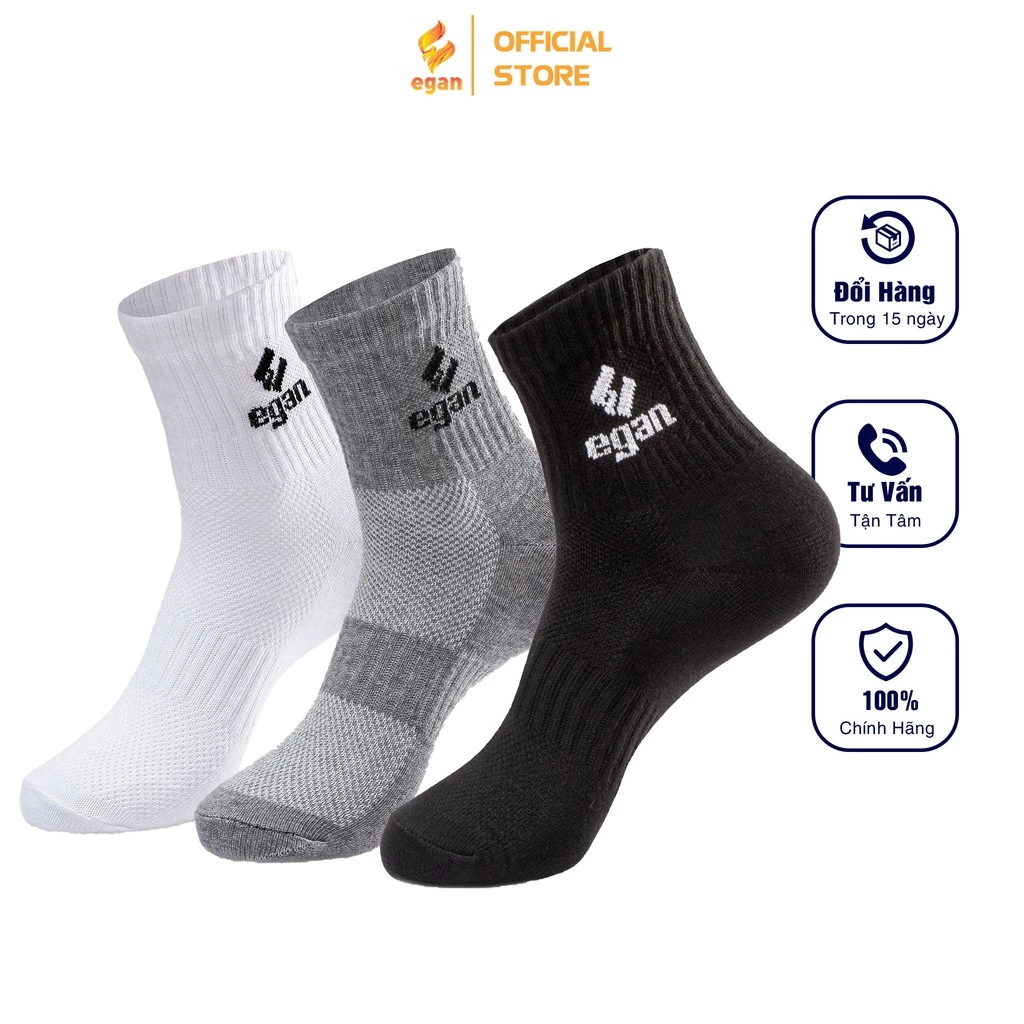Vớ Ngắn Thể Thao Egan Cotton Tự Nhiên Thấm Hút Mồ Hôi - Vớ Tất Ngắn dệt kim