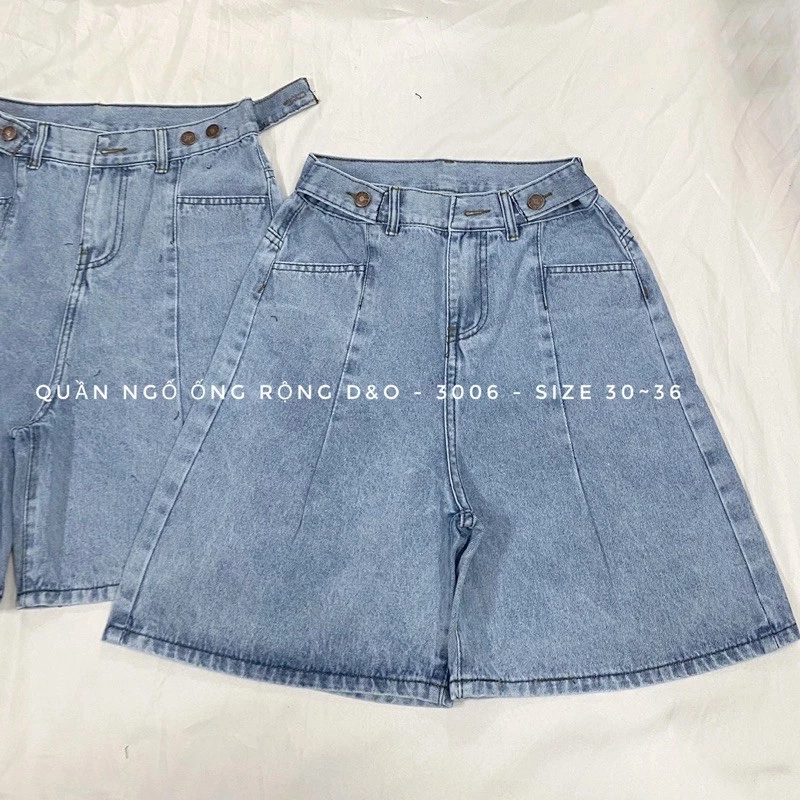 Quần short ngố ống rộng bigsize nữ, màu xanh nhạt/ đen/ xám, có đai giảm eo, không giãn, quần đùi bigsize 55-90kg