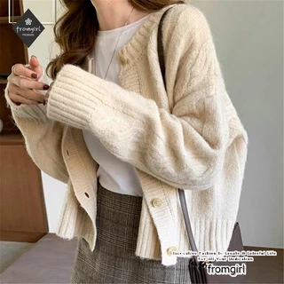 Áo khoác cardigan dệt kim phong cách Hàn Quốc cho nữ