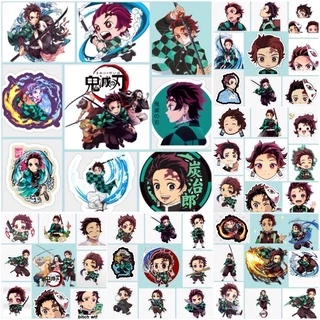 Sticker Tanjiro Kamado 30-60 cái khác nhau/hình dán Kimetsu no yaiba ép lụa bóc dán